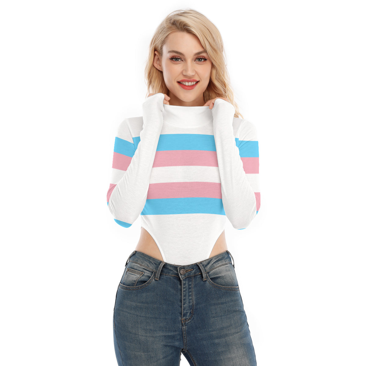 Teen All Over Blue Pink White Pride Long-Sleeve Body
