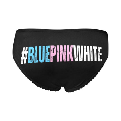 Plus Size Blue Pink White Hashtag Series Black High-Cut Knickers