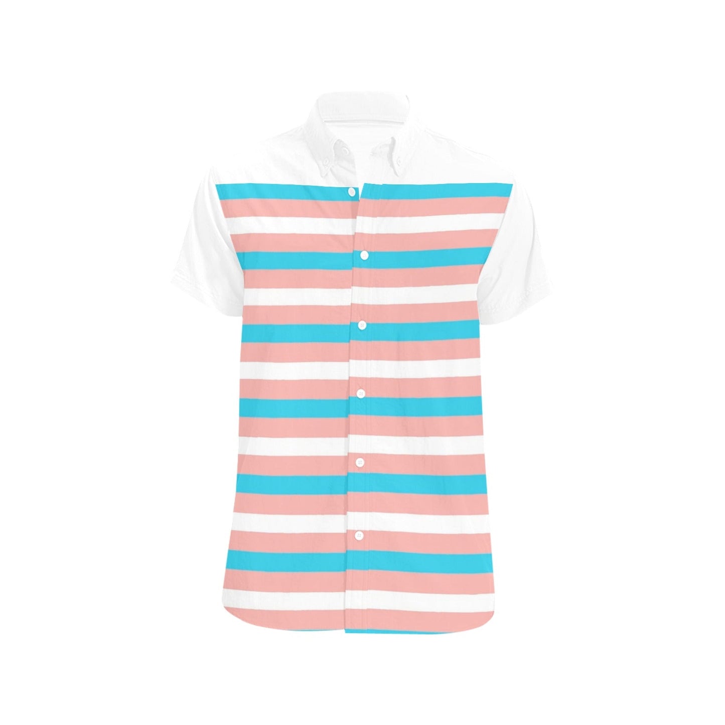 Trans Coloured Pride Candy Stripe White Short-Sleeve Shirt