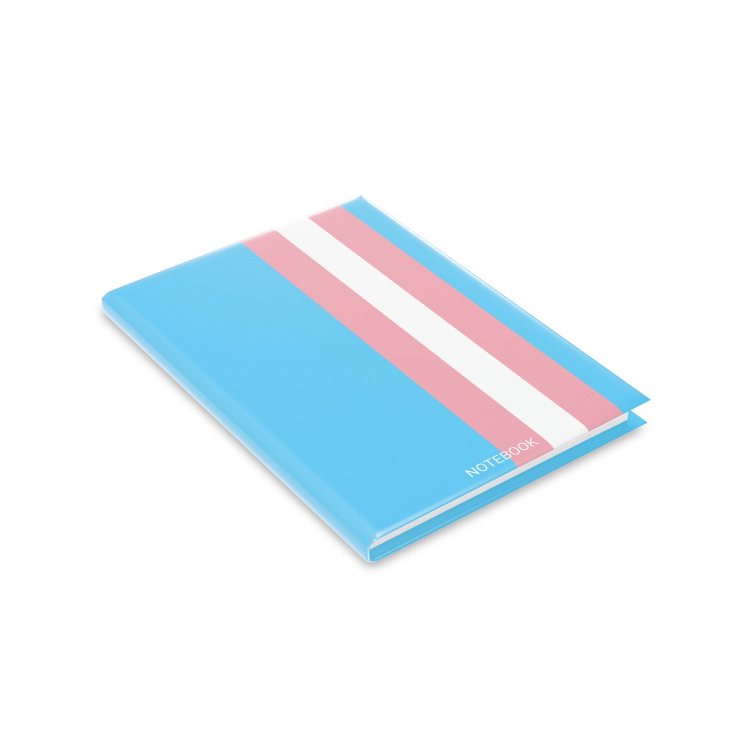 Blue Pink White Trans Pride All Over Puffy Cover Notebook