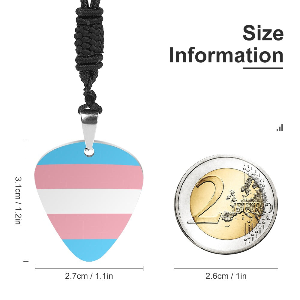 Titanium Steel Guitar Pick Pendant Necklace