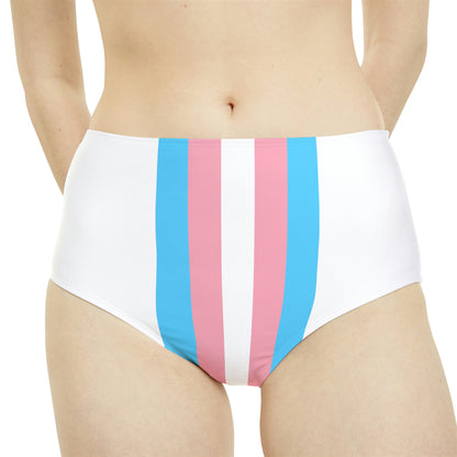 Blue Pink White Pride Striped 70's Schoolgirl Hipster Tuck