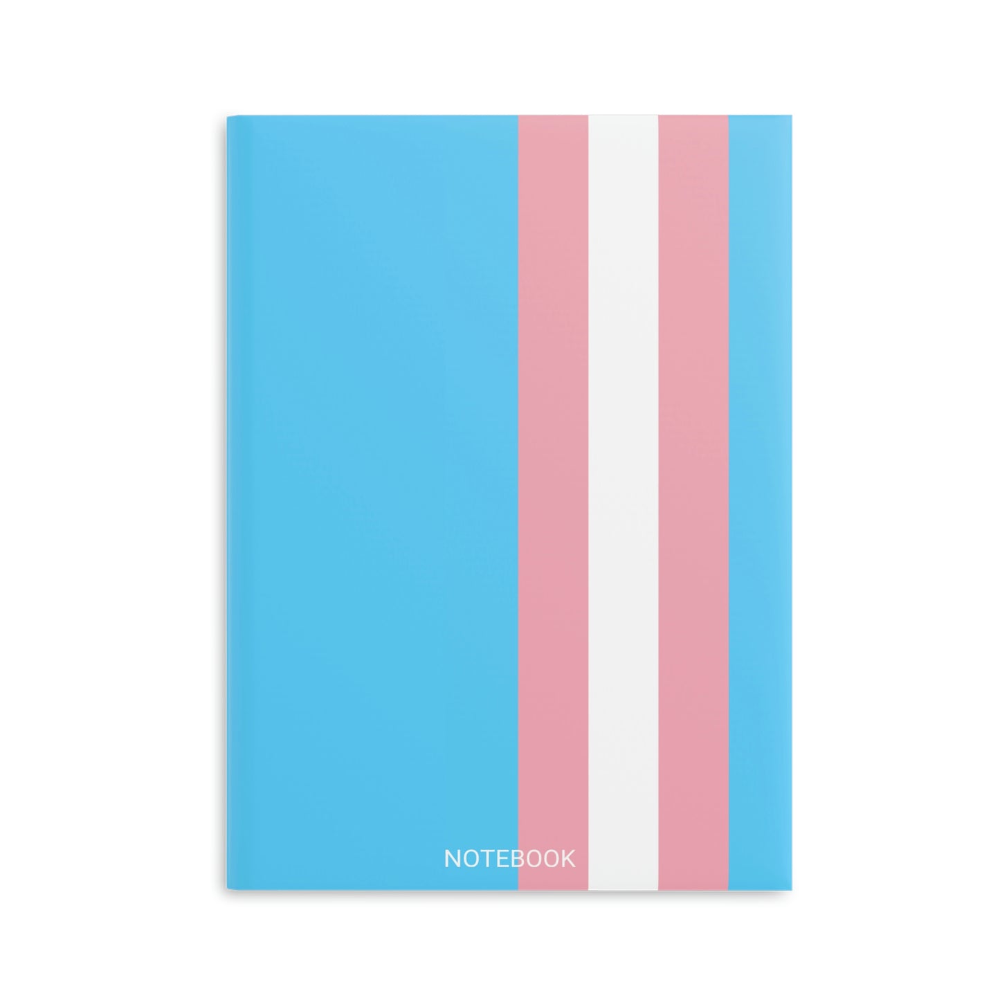 Blue Pink White Trans Pride All Over Puffy Cover Notebook