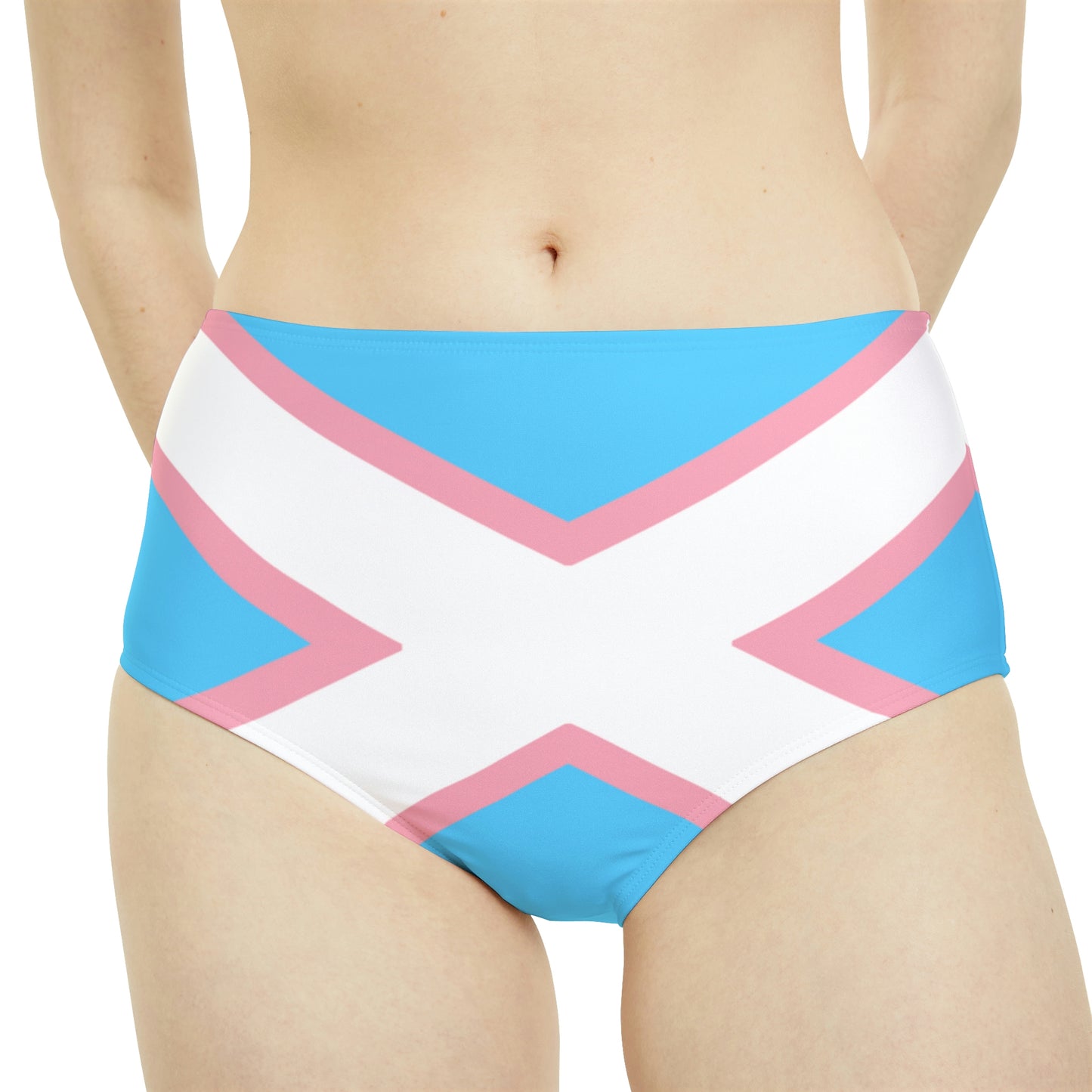 Blue Pink White Saltire 70's Schoolgirl Hipster Tuck