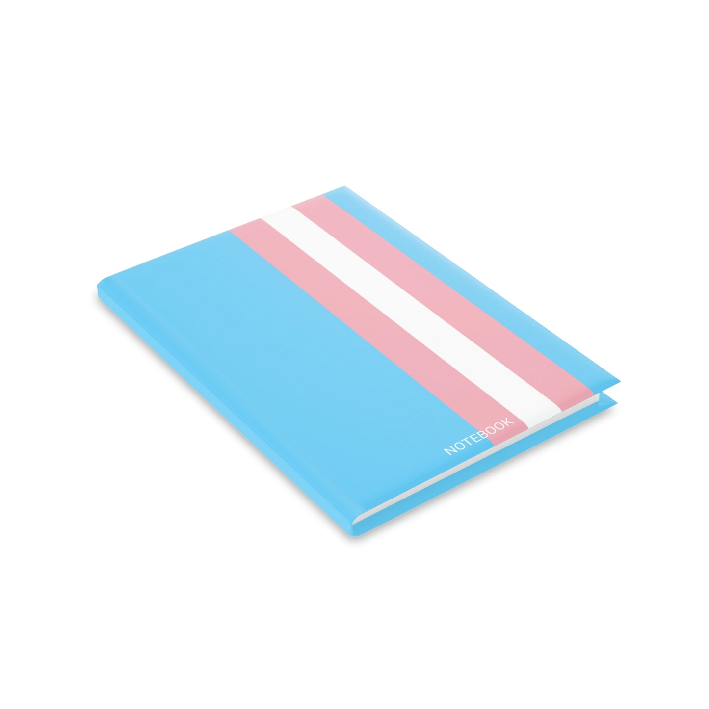 Blue Pink White Trans Pride All Over Puffy Cover Notebook