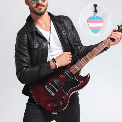 Titanium Steel Guitar Pick Pendant Necklace