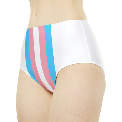 Blue Pink White Pride Striped 70's Schoolgirl Hipster Tuck