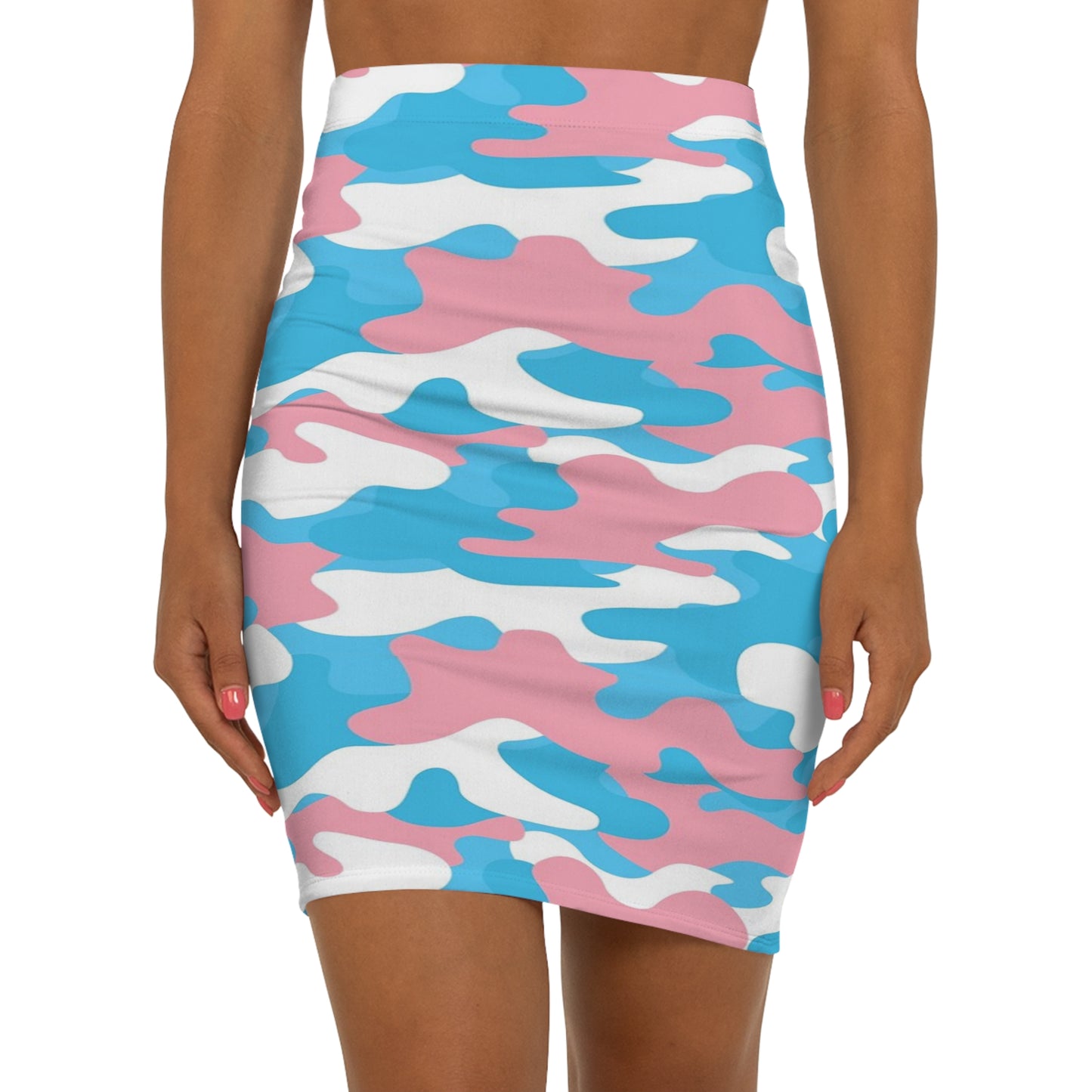 Teen Blue Pink White Pride Camouflage Bodyform Skirt