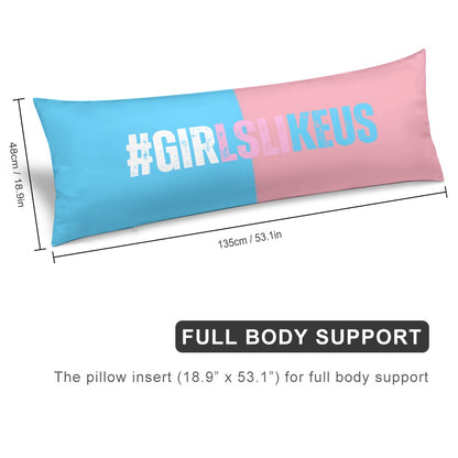 Blue Pink White 'GIRLSLIKEUS) Hastag Extra Long Pillow Case