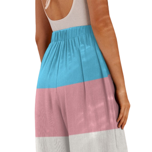 Blue Pink White All Over Pride Baggy Tie-Up Lounge Pants tunnellsCo.
