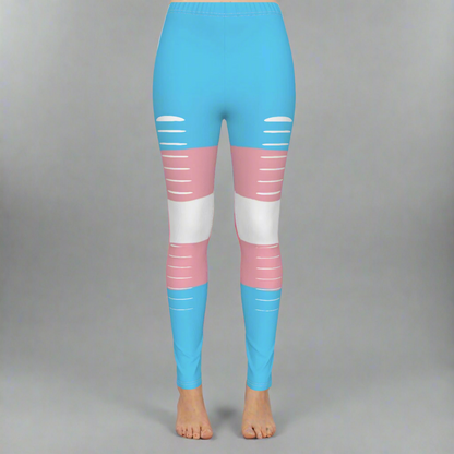 Blue Pink White All Over Trans Pride Ripped Walk-Out Yeggers tunnellsCo.