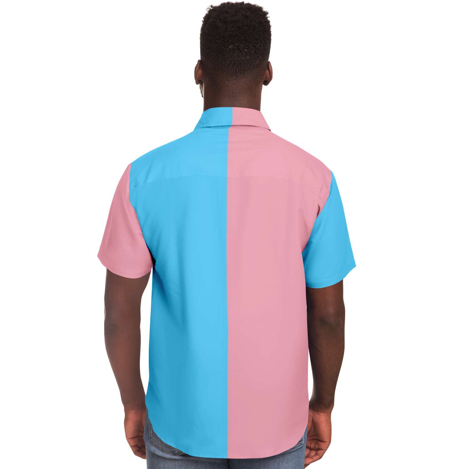 Blue Pink White Paris Pride Boyfriend Short-Sleeved Shirt tunnellsCo.