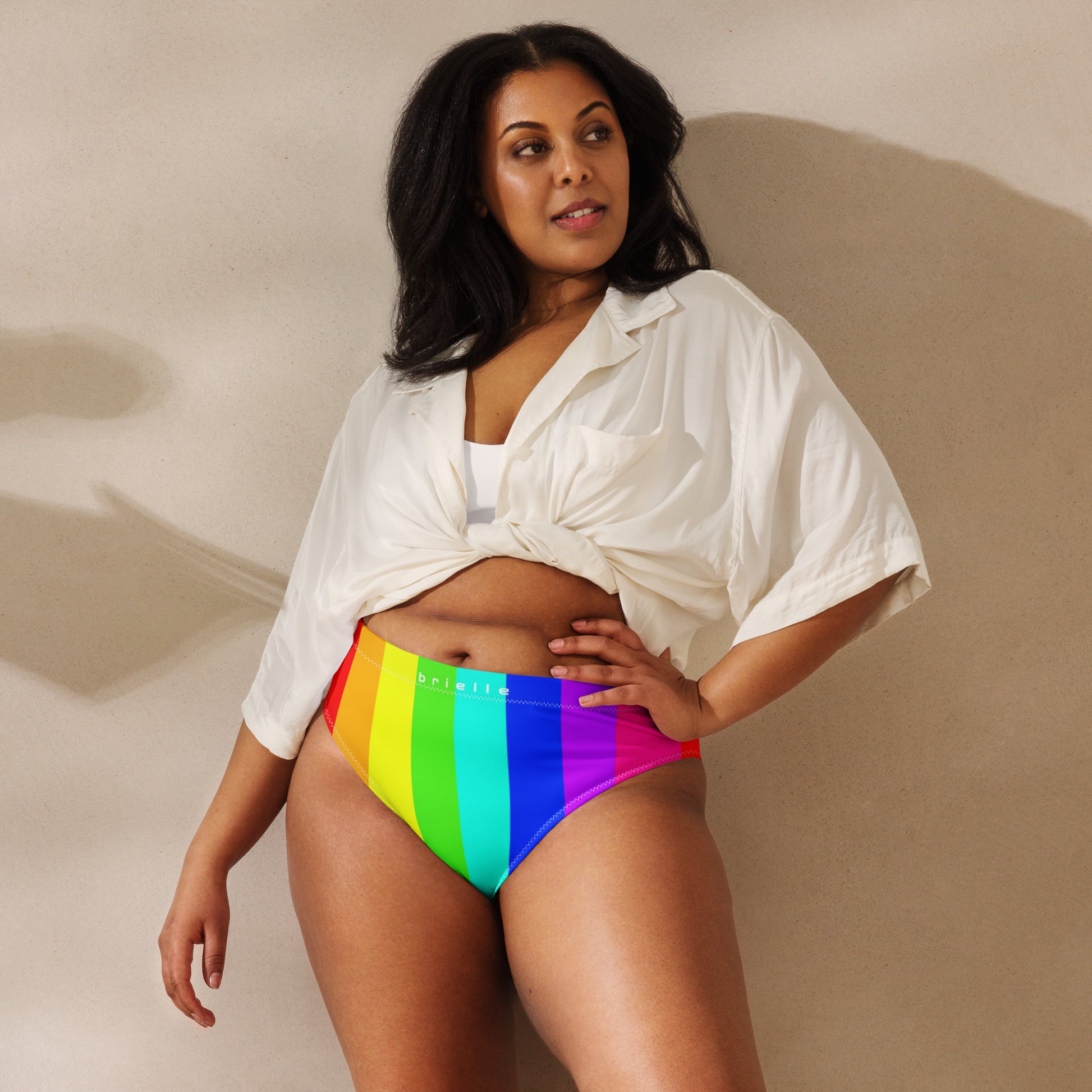 Brielle High-Waisted High-Cut Leg Hip-Popping Rainbow Tucking Panty.. tunnellsCo.