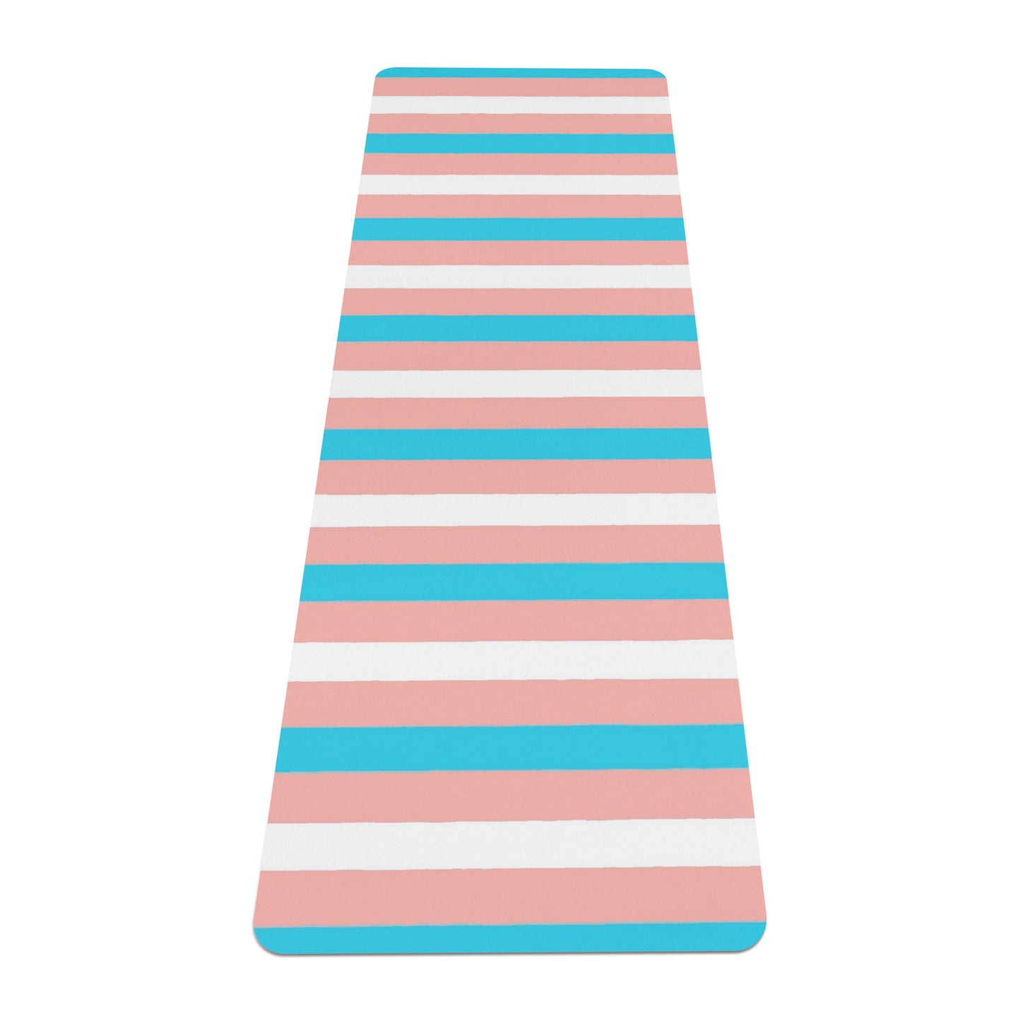 Trans Coloured Trans Pride Ribbon 6ft-2ft Long Neoprene Yoga Mat