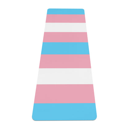 Trans Coloured Trans Pride Flag Ribbon 6ft-2ft Long Neoprene Yoga Mat