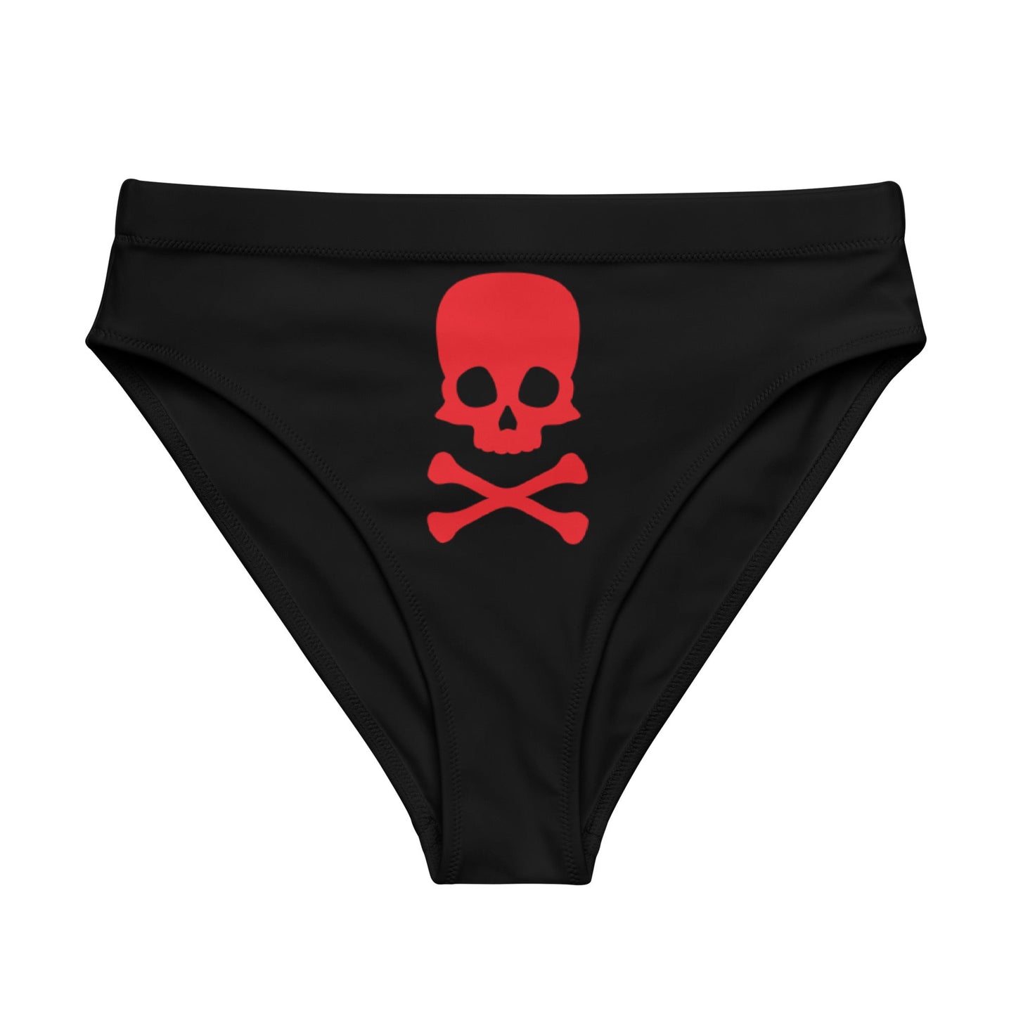 Red Skull & Cross Bone Black High-Waisted High-Cut Tucking Panty tunnellsCo.