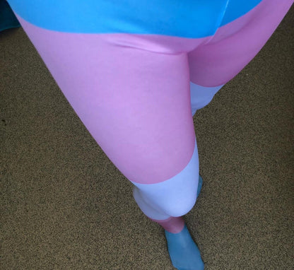 TightsByTOM Blue Pink White Pride Editions Soft Stretchy Pantyhose tunnellsCo.