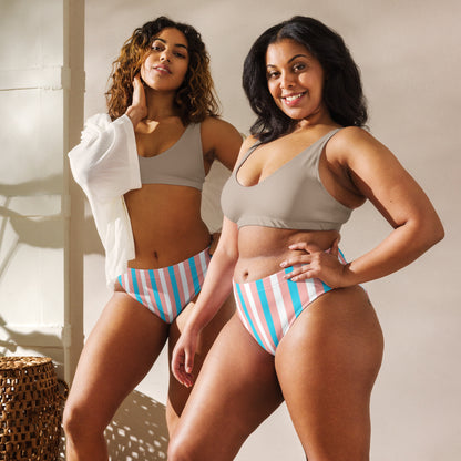 Trans Coloured Candy Stripe High-Waisted High-Cut Tucking Panty tunnellsCo.