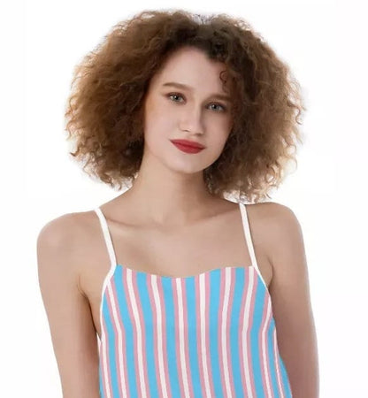 Trans Coloured Candy Stripe Short Cami Nightdress Trans Apparel & Gift Ideas for Transwomen,Friends and Allies