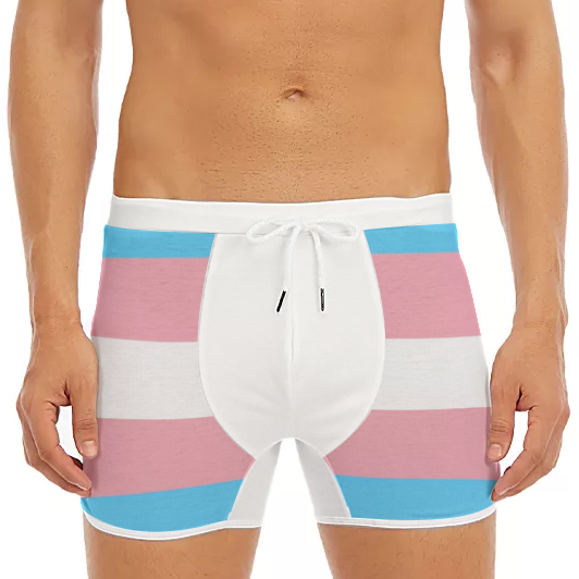 Trans Coloured Inspiration White Athletic Style Boxers tunnellsCo.