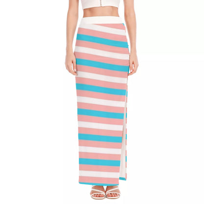 All-Over Print Women's Side Slit Long Skirt