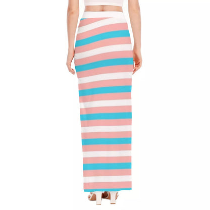 All-Over Print Women's Side Slit Long Skirt