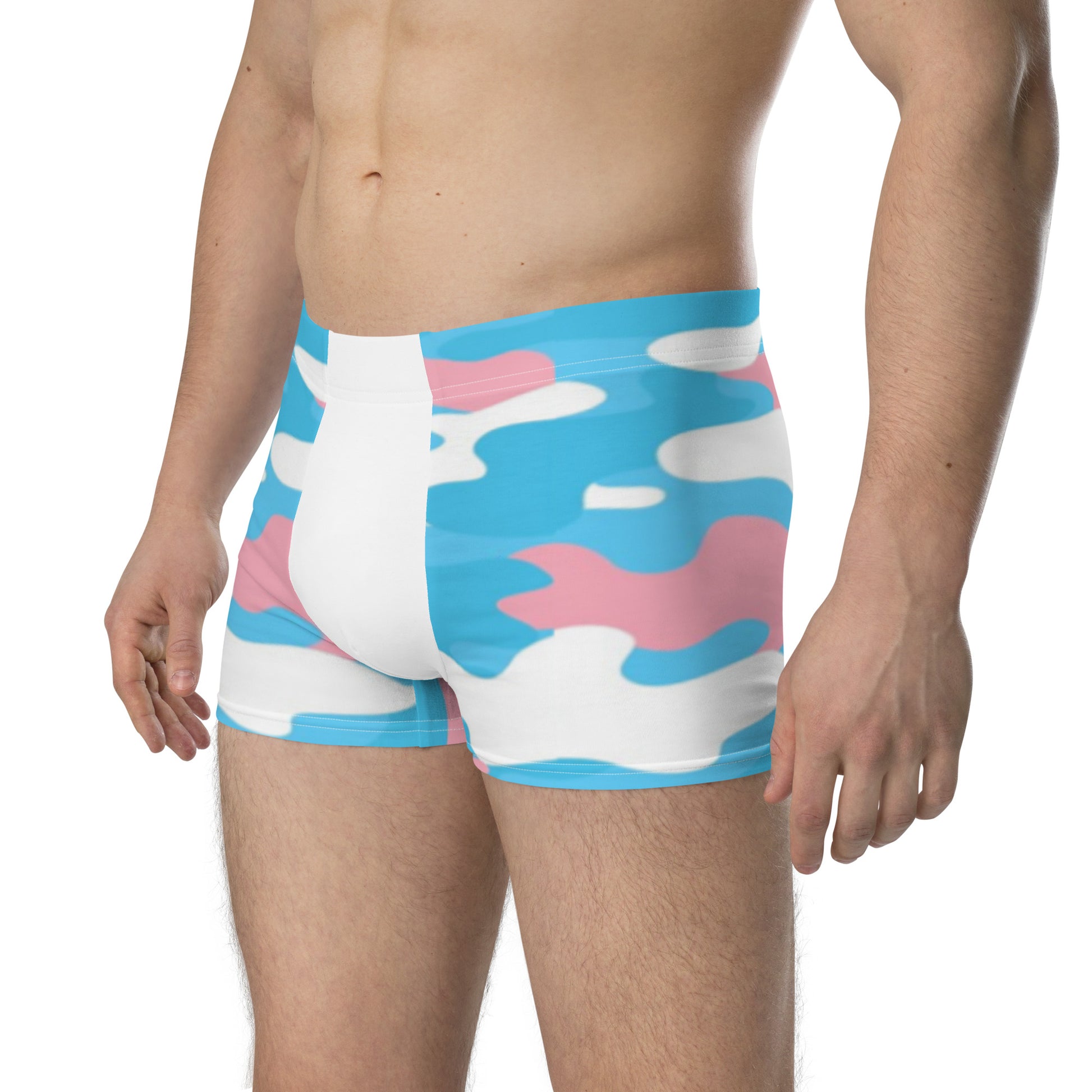 Trans Coloured Trans Pride Camouflage Boyfriend Boxers tunnellsCo.