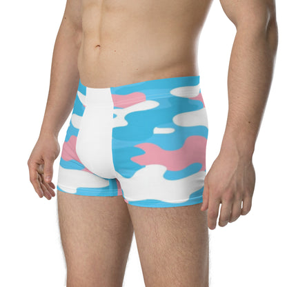 Trans Coloured Trans Pride Camouflage Boyfriend Boxers tunnellsCo.