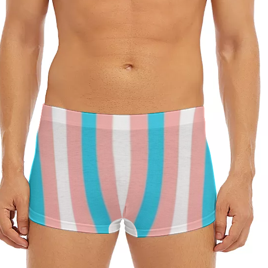 Trans Coloured Trans Pride Candy Striped Skinny-Fitting Boyfriend Short Boxers tunnellsCo.