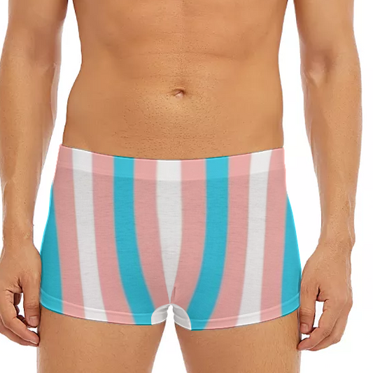 Trans Coloured Trans Pride Candy Striped Skinny-Fitting Boyfriend Short Boxers tunnellsCo.