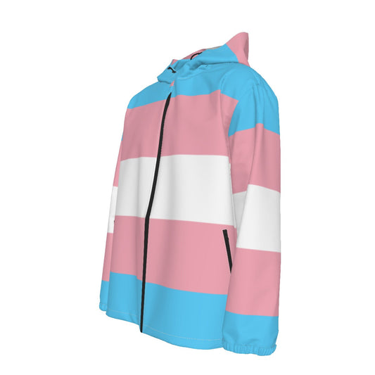 All-Over Print Men's Hooded Zipper Windproof Jacket
