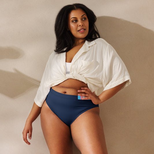 Trans Pride Tag French Navy High-Waisted High-Cut Tucking Panty tunnellsCo.