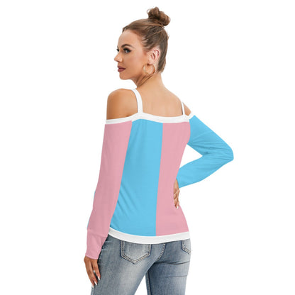 V-Neck Cold Shoulder Blouse tunnellsCo.