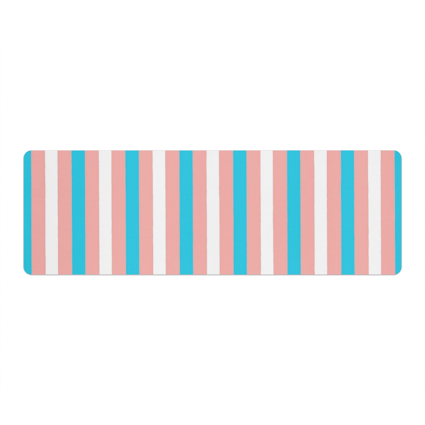 Trans Coloured Trans Pride Ribbon 6ft-2ft Long Neoprene Yoga Mat