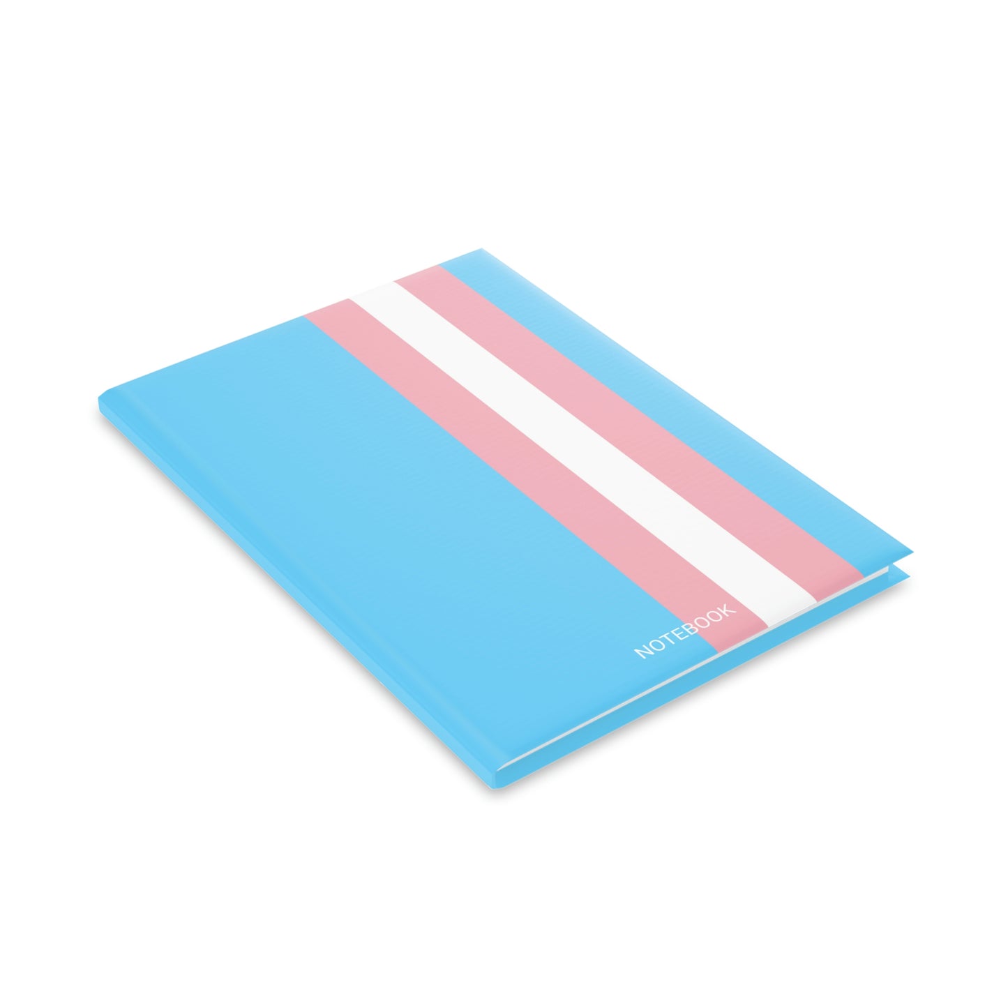 Blue Pink White Trans Pride All Over Puffy Cover Notebook