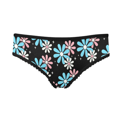 Plus Size Blue Pink White All Over Black High-Cut Knickers