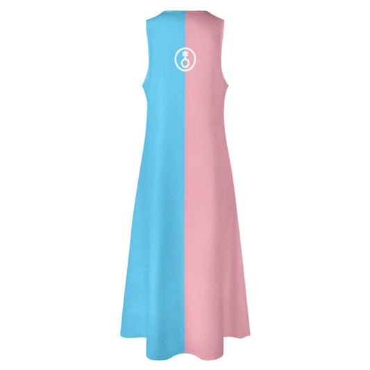 Trans Coloured Trans Paris Pride Ankle-Length Beach Dress