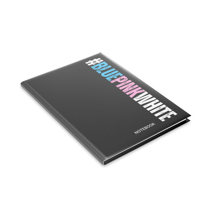Blue Pink White #BLUEPINKWHITE Series Black Puffy Cover Notebook