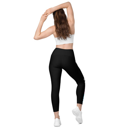 Black 'GIRLSLIKEUS' Hashtag Fitness, Pilates Workout Pants