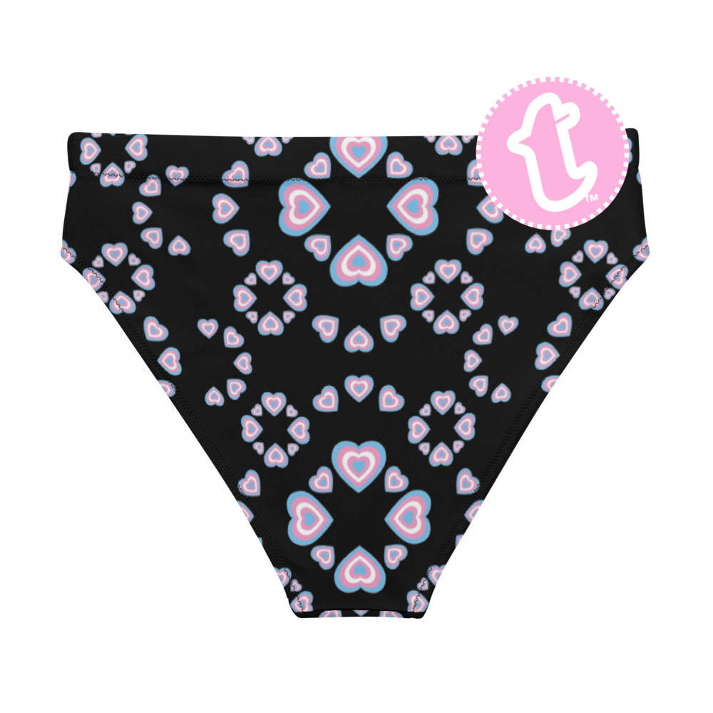 With All My Heart Trans Pride Black High-Waist Hip-Cut Tucking Panty