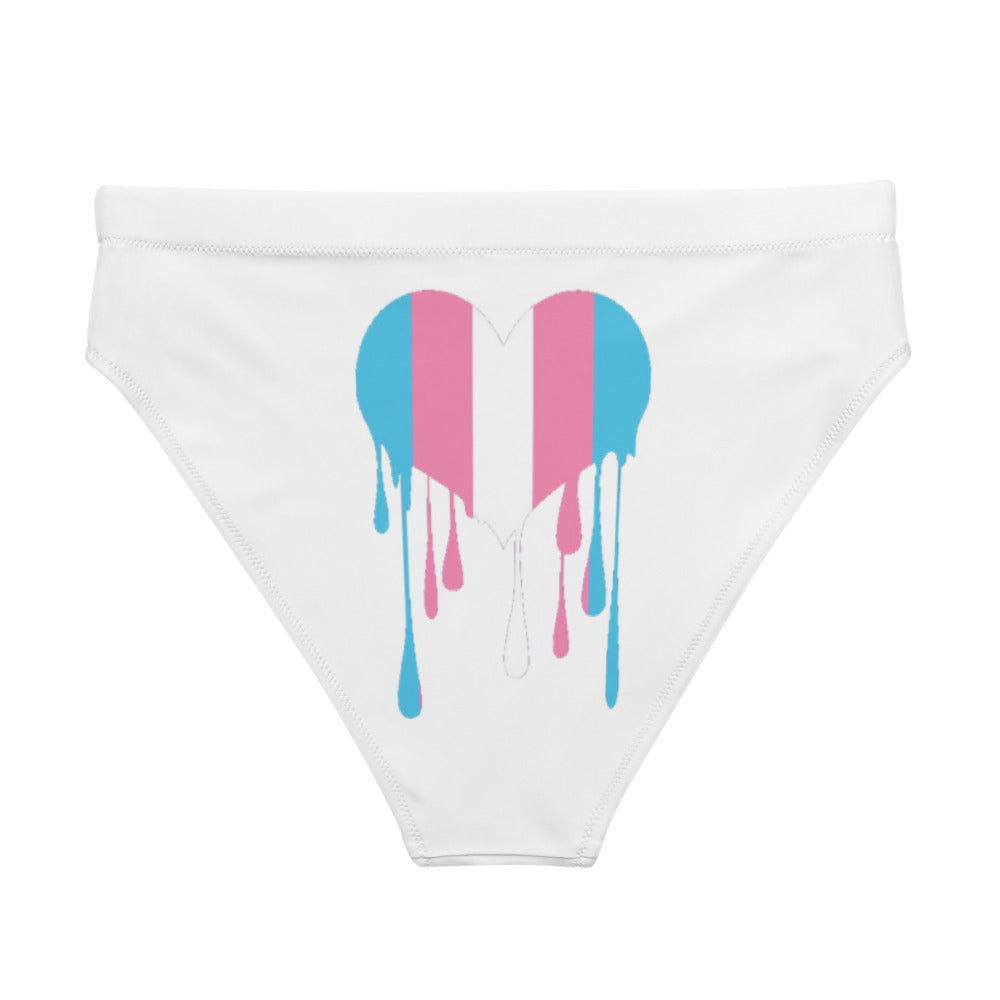 Trans Coloured Dripping Heart High-Waist Hip-Cut Tucking Panty