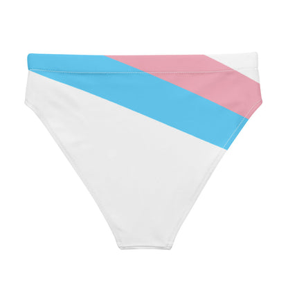 Trans Coloured Ribbon White High-Waist Hip-Cut Tucking Panty