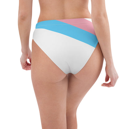 Trans Coloured Ribbon White High-Waist Hip-Cut Tucking Panty
