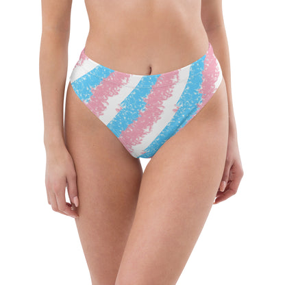 Trans Coloured Pride Watercolor Stripes High-Waisted Hip-Cut Tucking Panty