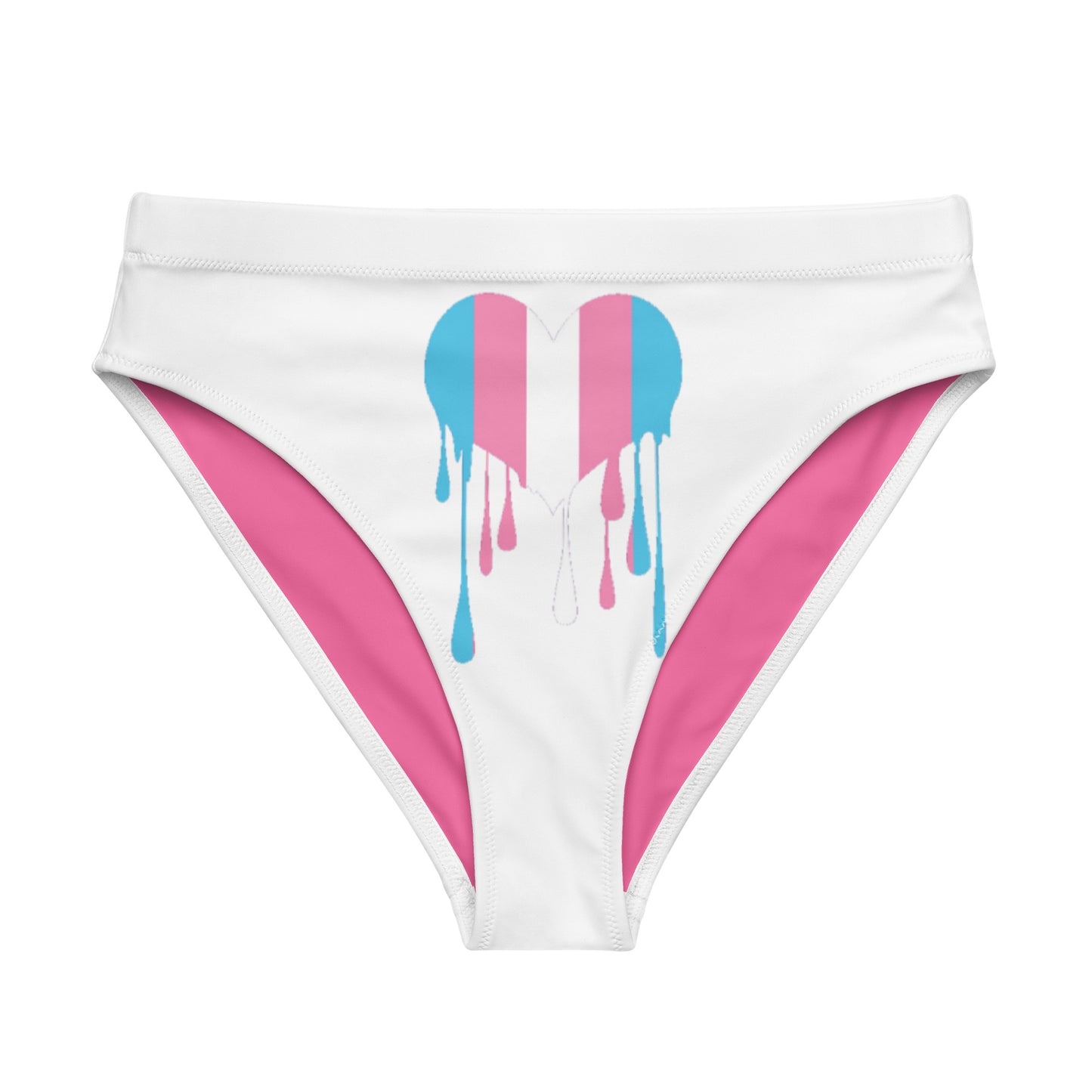 Trans Coloured Dripping Heart High-Waist Hip-Cut Tucking Panty