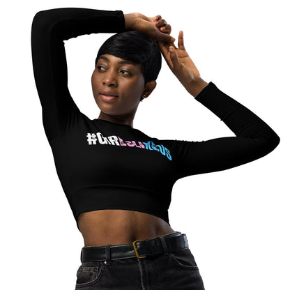 Blue Pink White 'GIRLSLIKEUS' Hashtag Cropped Top