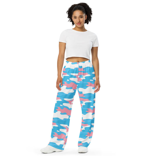 Teen - Plus Size Blue Pink White Pride Camouflage Soft Comfy Pajama Style Lounge Pants