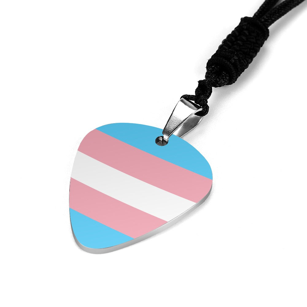 Titanium Steel Guitar Pick Pendant Necklace