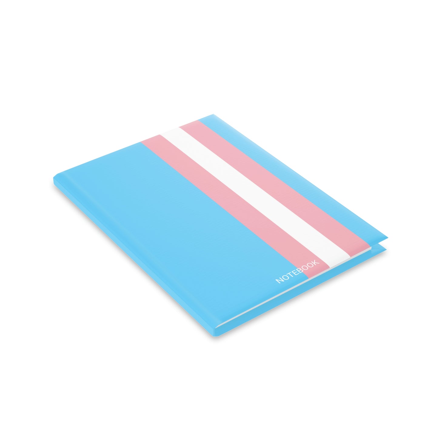 Blue Pink White Trans Pride All Over Puffy Cover Notebook