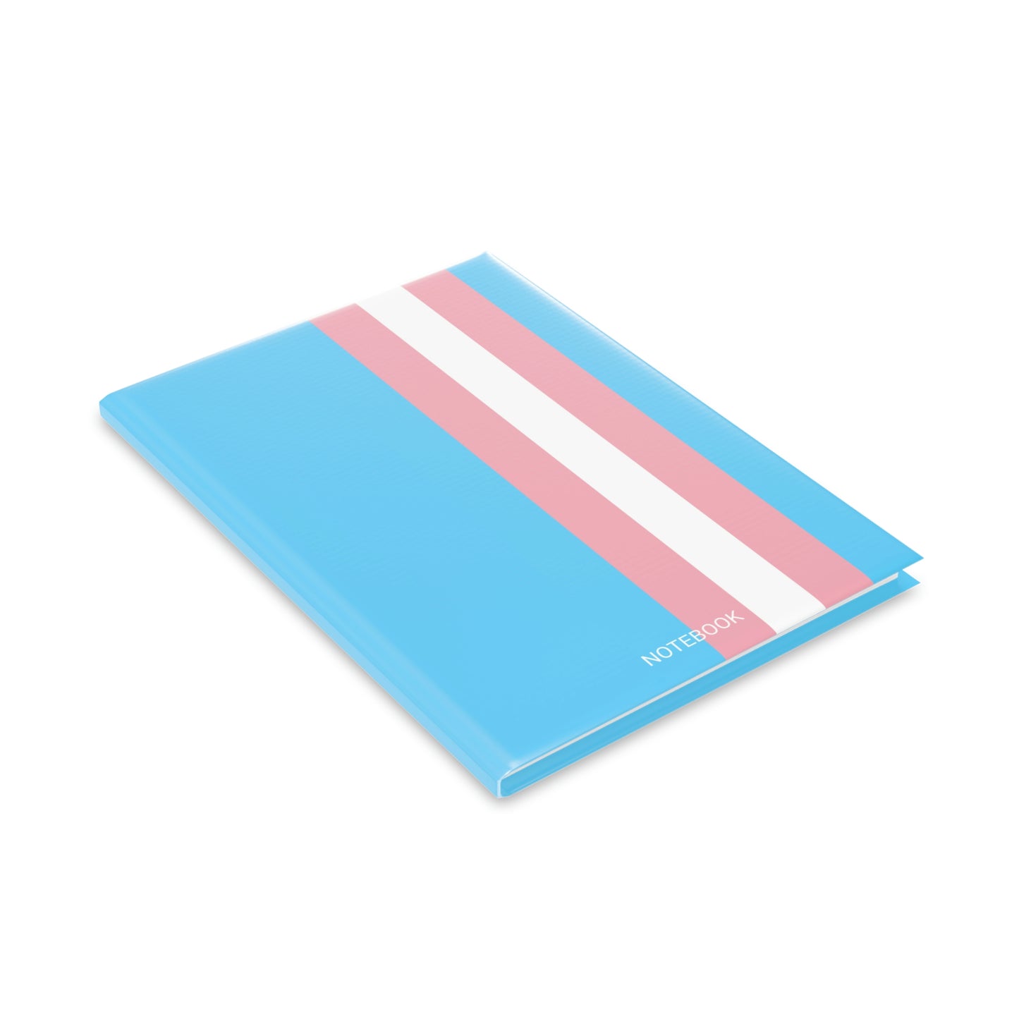 Blue Pink White Trans Pride All Over Puffy Cover Notebook